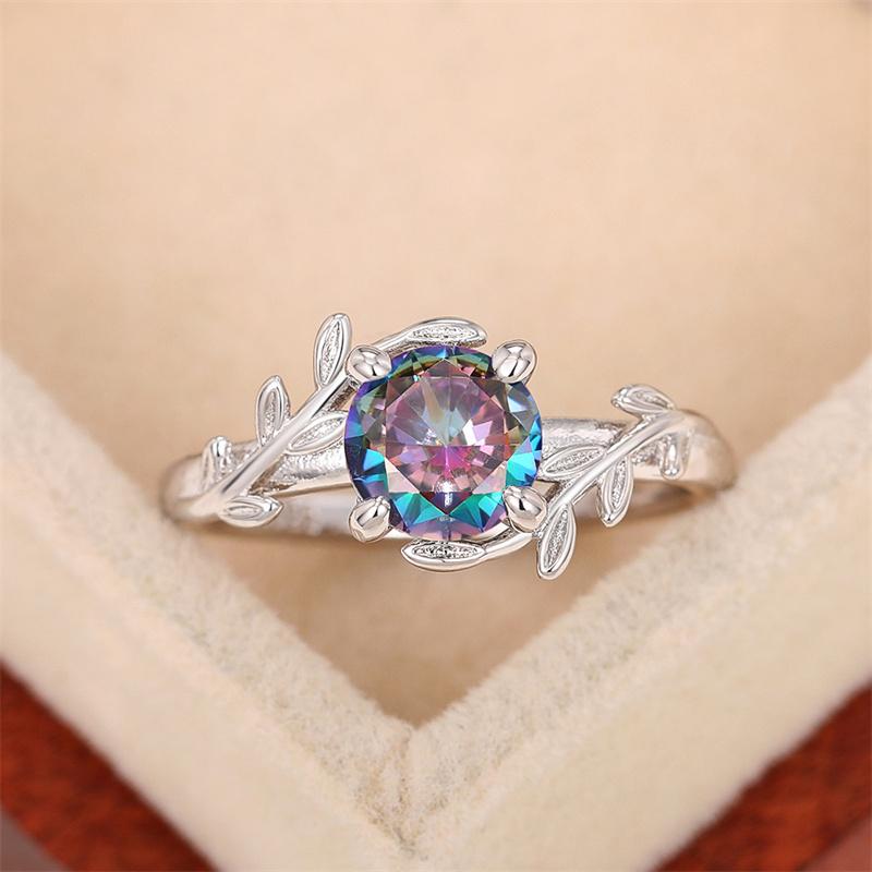 Colorful Cubic Zirconia Rings Fashion Wedding  Party Women Rings -JW01398-Veeddydropshipping
