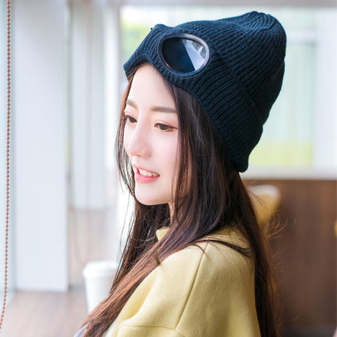 Outdoor Keep Warm Cycling Protective Ski Cap Multifunctional Sports With Sunglasses -OS01092-Veeddydropshipping