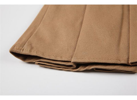 College Style Pleated Skirt Casual A-line Shorts Skirts-WF00393-Veeddydropshipping
