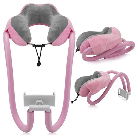 U-Shaped Neck Pillow With Gooseneck Tablet Phone Holder Sleep Cushion With Flexible-PA00597-Veeddydropshipping