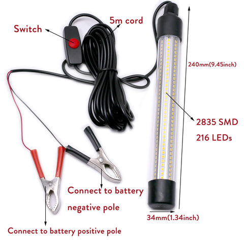 2000LM 30W Warterproof LED Submersible Fishing Night Light Underwater-TI00964-Veeddydropshipping