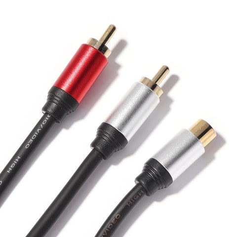 1 RCA  Splitter Cable Female to 2 Male RCA Jack Adapter Aux Y Type Cable Splitter-CE00960-Veeddydropshipping