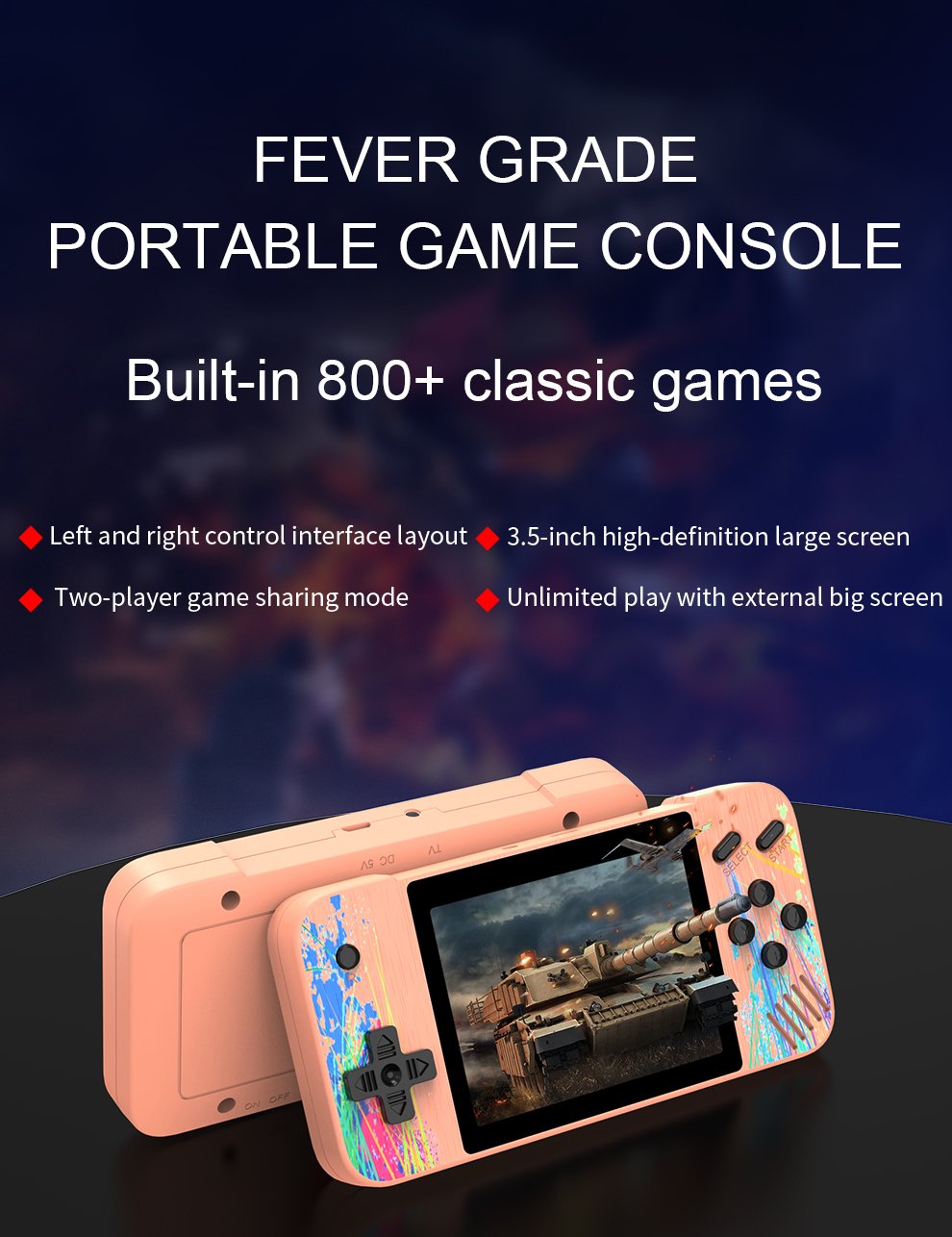 G3 Handheld Game Console Sup Built-in 800-in-one FC Classic Games -CE01308-Veeddydropshipping