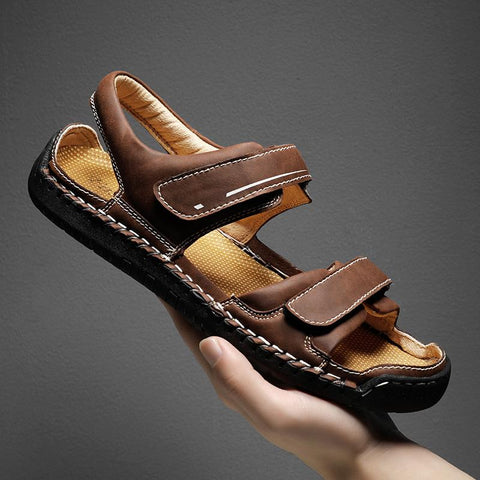 Comfortable Slip-on Outdoor Beach Genuine Leather Flip-BS01443-Veeddydropshipping