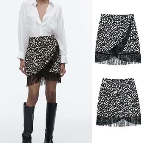 women high waist short skirt-WF00552-Veeddydropshipping