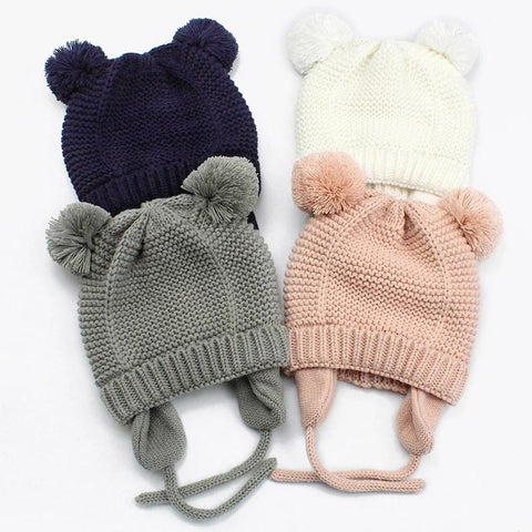 Winter Baby Stuff Hat for Boy Girls Accessories Knited Cap Kids Hat Fleece-TB00457-Veeddydropshipping
