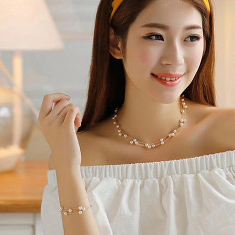 Multilayer Pearl Jewelry Set Luxury 2-Color Fashion   -JW00315-Veeddydropshipping