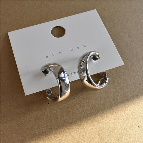 Round Circle Hoop Earrings   Pearl Twist Korean Fashion Jewelry  -JW00281-Veeddydropshipping