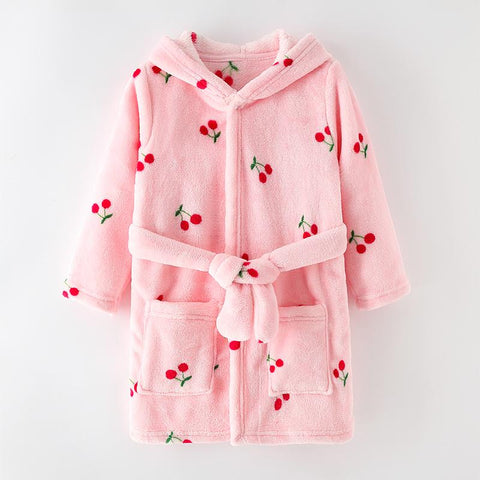 Cartoon Bathrobe For Children Flannel Long Sleeve Hooded Kids-TB01055-Veeddydropshipping