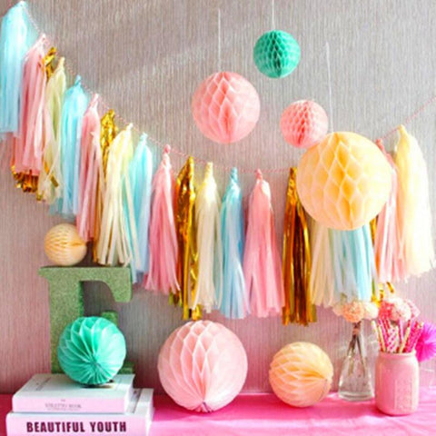 Iridescent DIY Tissue Paper Tassel Garlands-HA00587-Veeddydropshipping