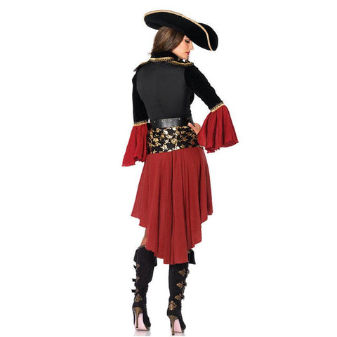 Female Caribbean Pirates Captain Costume-WF01607-Veeddydropshipping