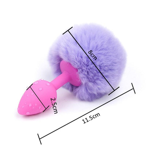 Anal Plug Stainless Steel Silicone Bunny Tail Erotic Dildo Sexo Butt Plug Tail  -BH01306-Veeddydropshipping