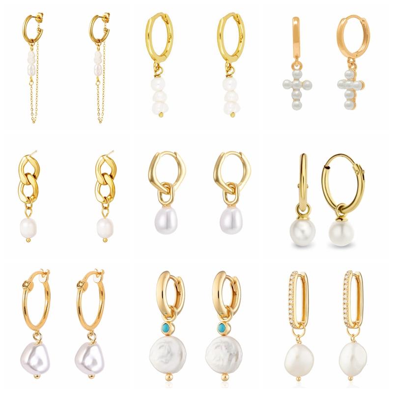 925 Sterling Silver Pearls Earrings For Women Wedding Fine Jewelry  -JW00171-Veeddydropshipping