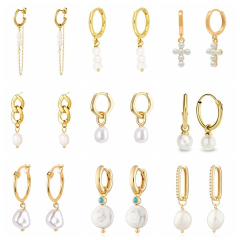 925 Sterling Silver Pearls Earrings For Women Wedding Fine Jewelry  -JW00171-Veeddydropshipping