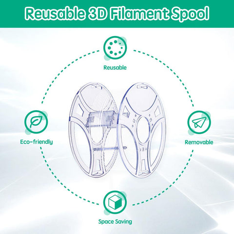 3D Filament Reusable Spool Refill Transparent 3D Printing Removable Filament Spool-Veeddydropshipping