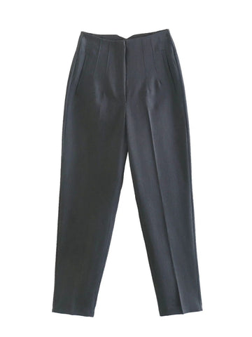 Women Straight Pants High Waist Trousers-WF00601-Veeddydropshipping
