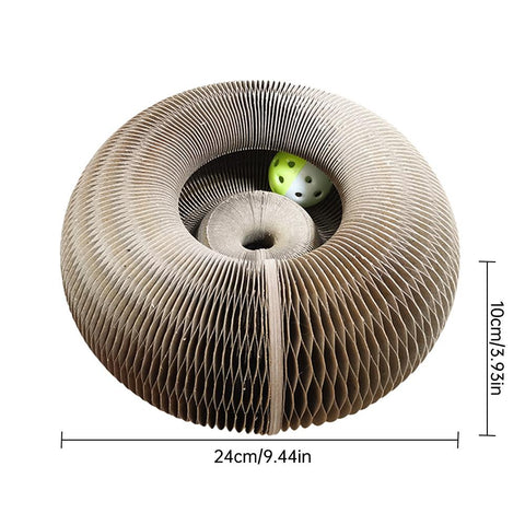 Foldable Cat Scratch Board Toy with Bell-HA01384-Veeddydropshipping