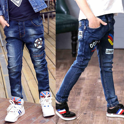 2023 New Teenage Boys Jeans  3-10 Years Spring Autumn Fashion Slim Thick-TB01254-Veeddydropshipping