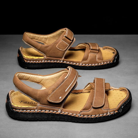 Comfortable Slip-on Outdoor Beach Genuine Leather Flip-BS01443-Veeddydropshipping