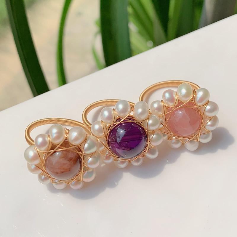 Elegant Natural Freshwater Pearl Rings Jewelry Open Rings -JW00444-Veeddydropshipping