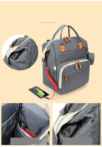 USB Design Mummy bag Diaper Bag Baby Care Large Capacity-TB00214-Veeddydropshipping
