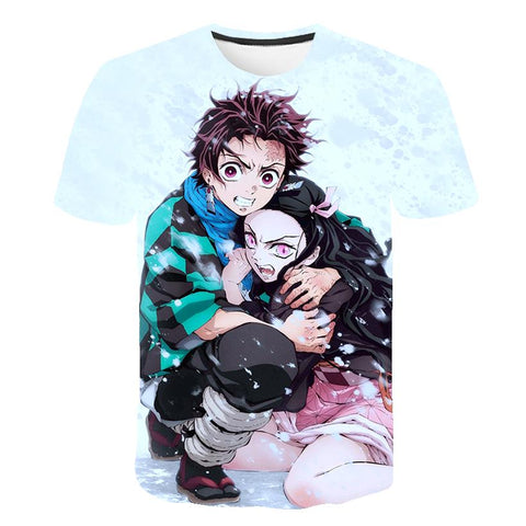 2023 Summer New Demon Slayer T Shirts 1 3 4 6 8 14 Years Kids Children-TB01134-Veeddydropshipping