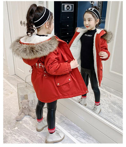 Girls Warm Coat Winter Outerwear Kid Outdoor Clothes-Veeddydropshipping