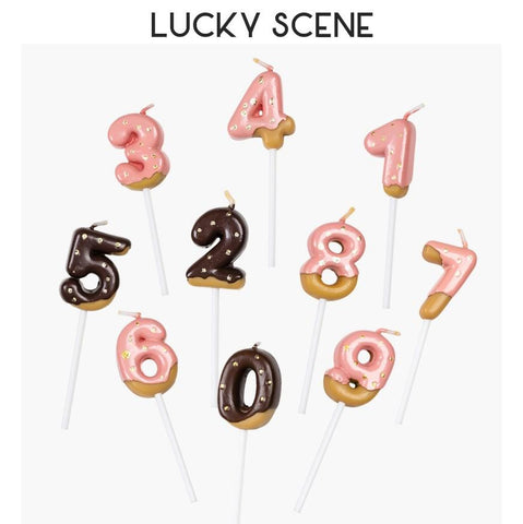 Donuts Numbers Birthday Candles Wishing Parties-HA00361-Veeddydropshipping