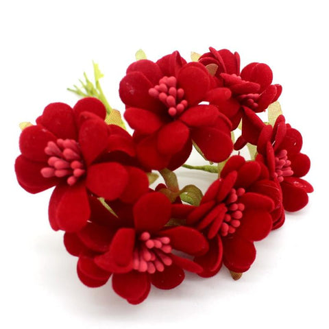 Artificial Velvet Cherry Blossom Flower-HA00776-Veeddydropshipping