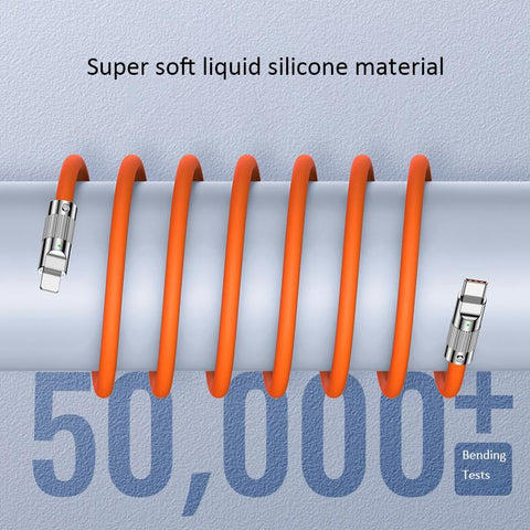 120W 6A Super Fast Charge Type-C Liquid Silicone Cable Quick Charge USB Cable-PA00398-Veeddydropshipping