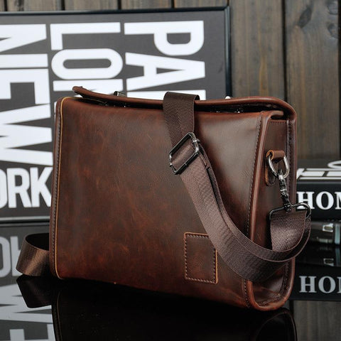Men Leather Vintage Bags Man Shoulder Messenger Bag Cowhide-BS00499-Veeddydropshipping