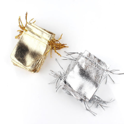 Jewelry Packing Gold/Sliver Foil Cloth Drawstring Velvet Packaging -JW01708-Veeddydropshipping