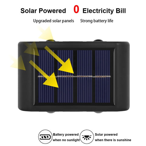 Solar Wall Lamp Outdoor Waterproof Up And Down Luminous Lighting-TI00808-Veeddydropshipping