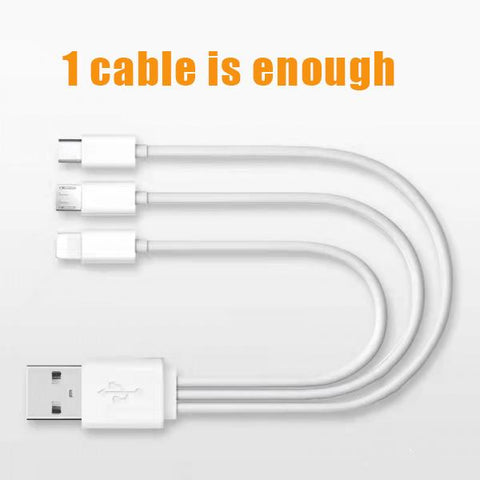 0.22M 1M 3 In 1 Short Fast Charging Cable Compatible For iP/Micro Usb/Type C-PA00027-Veeddydropshipping