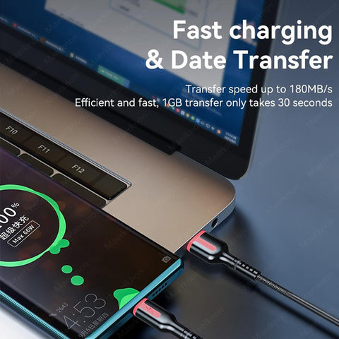 6A 66W Super Fast Charging Data Cable Phone Charge USB Type C Cord For iphone 14 13 12 Pro- PA00015-Veeddydropshipping