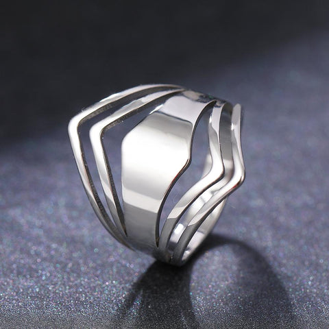 Stainless Steel Ring Geometric Rhombus  Rings -JW00036-Veeddydropshipping
