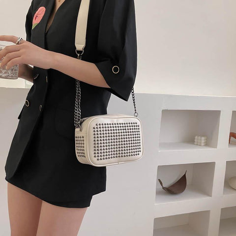 Handbag Purse PU Leather Zipper Clutches Pouch Retro Chain-BS00211-Veeddydropshipping