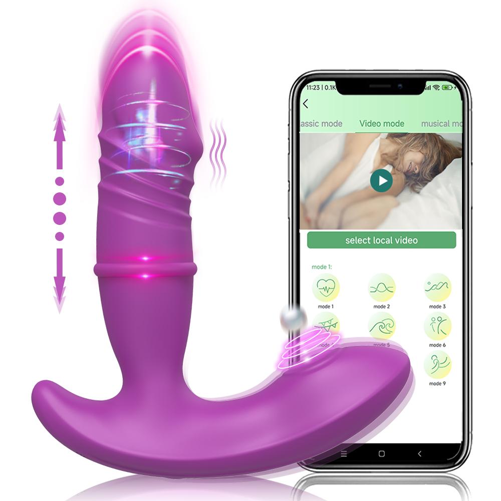 Bluetooth APP Thrusting Vibrator For Women Dildo Telescopic Pats G Spot Clitoris -BH01175-Veeddydropshipping