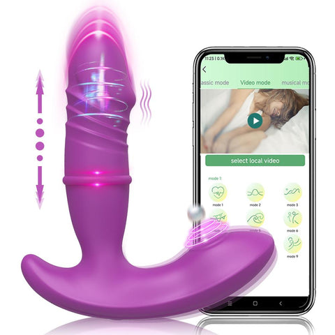 Bluetooth APP Thrusting Vibrator For Women Dildo Telescopic Pats G Spot Clitoris -BH01175-Veeddydropshipping