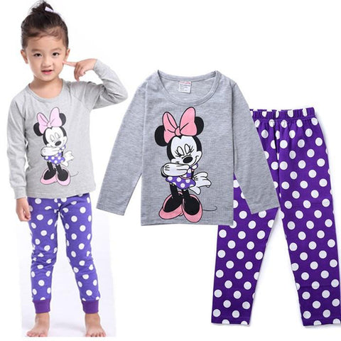 Disney Mickey Mouse Pajamas Sets Long Sleeves Boy Girls Cartoon Print-TB01063-Veeddydropshipping