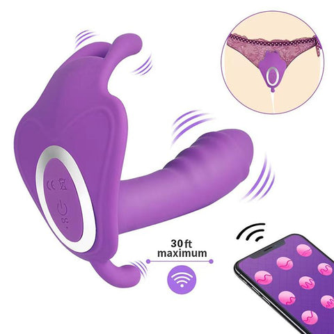 Wearable Panties Dildo Vibrators APP Wireless Remote Control Sex Toys -BH01259-Veeddydropshipping