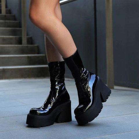 Women Fashion Mid Calf Ankle Women Boots Female-BS01060-Veeddydropshipping