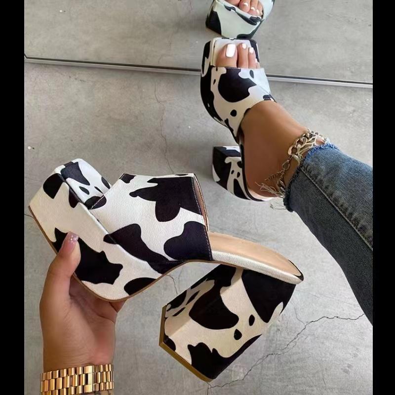 Head Thick Bottom Thick Heel One-line Slippers Women&#39;s-BS00808-Veeddydropshipping