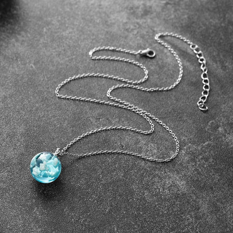 Rould Ball Moon Pendant Necklace Women -JW01172-Veeddydropshipping