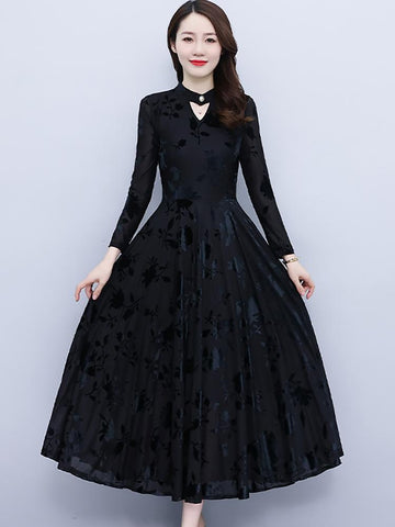 Hollow Out Sexy Midi Dress Women Casual Party Dress-WF00323-Veeddydropshipping