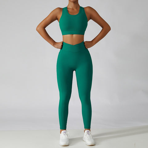 2 Pieces Seamless Women Tracksuit  Yoga Set Running Workout Sportswear Gym -OS00775-Veeddydropshipping