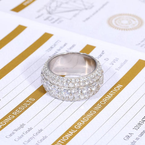Moissanite Rings Setting Hip Hop Pave  S925 Sterling Silver Rings -JW00128-Veeddydropshipping