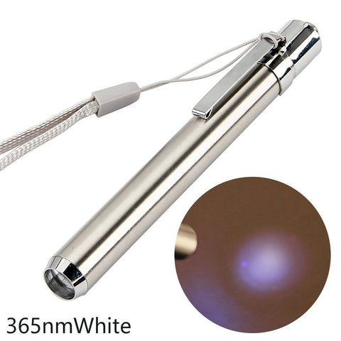 Mini LED Stainless Steel Mini Lamp 395/365 UV Flashlight Torch Ultra Violet Light-TI00788-Veeddydropshipping