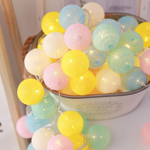 20 LED Cotton Ball Garland String Lights Christmas Fairy Lighting Strings for Outdoor-TI00939-Veeddydropshipping