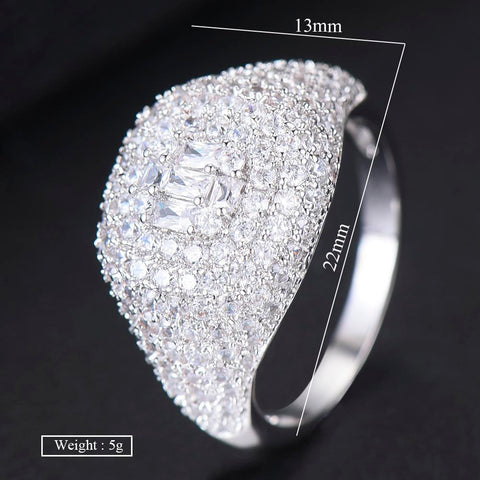 Trendy Stackable Heart Cubic Zircon Chic Ring -JW00432-Veeddydropshipping